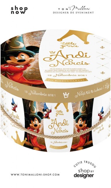 Cutie trusou botez rotunda cu Mickey Mouse Vrajitorul 2